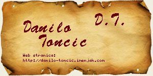 Danilo Tončić vizit kartica